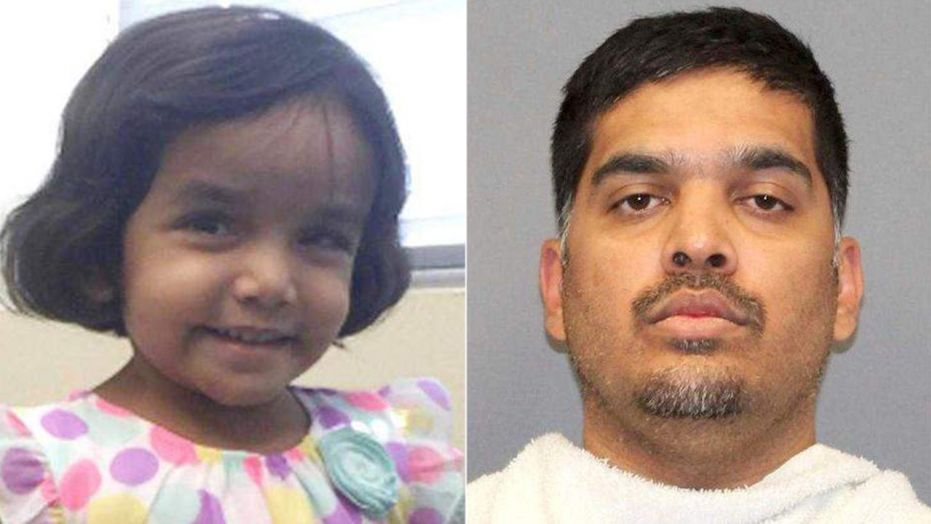 Three-year-old Sherin Mathews, and her father Wesley Mathews.