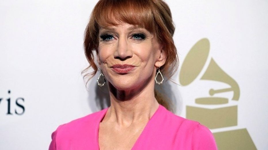FILE - In this Feb. 11, 2017, file photo, comedian Kathy Griffin attends the Clive Davis and The Recording Academy Pre-Grammy Gala in Beverly Hills, Calif. On Thursday, Sept. 21, 2017, KB Home issued an apology on behalf of their chief executive. KB Home has put CEO Jeffrey Mezger on notice following a vulgar rant against Griffin that went viral. The homebuilder said if a similar incident occurs, Mezger will be let go from his post. The company is also cutting his bonus for the current year by 25 percent. (Photo by Rich Fury/Invision/AP, File)