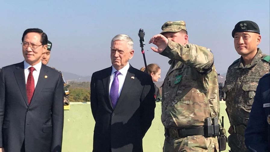 During his first visit to the demilitarized zone between North and South Korea, also known as the DMZ, Defense Secretary James Mattis stressed the Trump's administration push for a diplomatic solution to escalating tensions in the region. But he also said the U.S. is prepared to take military action if the North doesn't halt its missiles development.