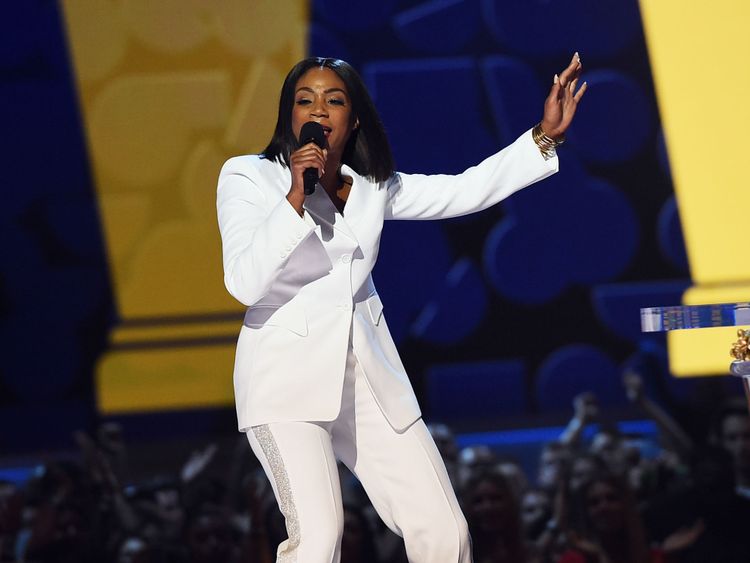 Host Tiffany Haddish speaks onstage during the 2018 MTV Movie And TV Awards 