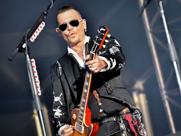 Depp performs with his band The Hollywood Vampires at the Hellfest festival in France on Friday