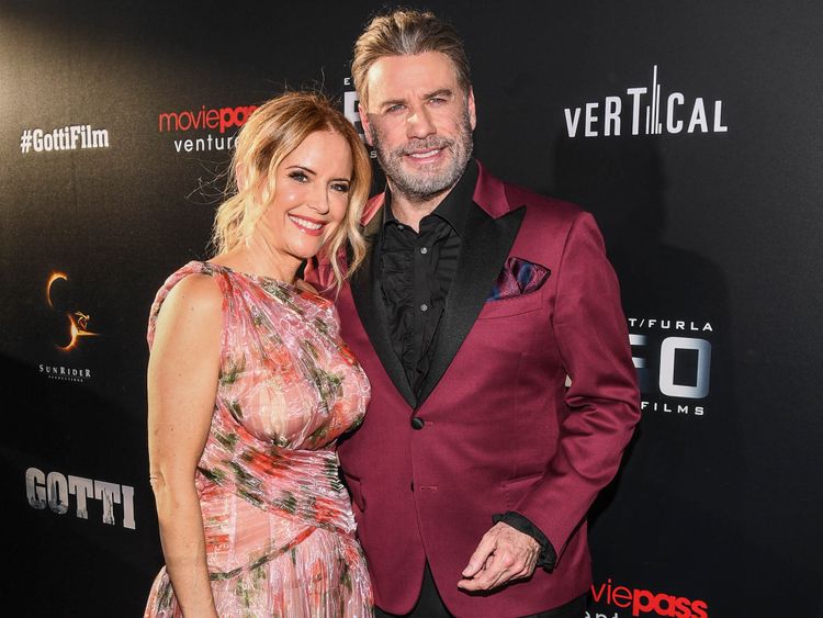 John Travolta and his wife Kelly Preston at the New York premiere of Gotto last week