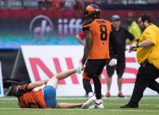 Pantless man who disrupted B.C. Lions game lawyers up over Marcell Young hit (Report)