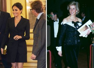 Meghan takes style tips from Diana as she WOWS in black tuxedo dress at Hamilton play | Royal | News (Details)
