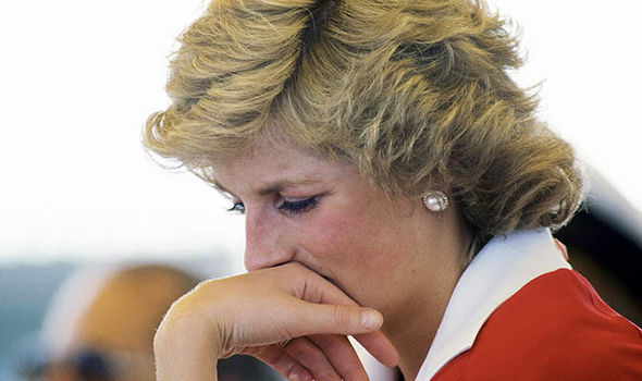 Princess Diana looking pensive