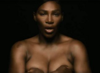 Serena Williams goes topless for breast cancer awareness (Watch) Serena Williams goes topless for breast cancer awareness (Video)