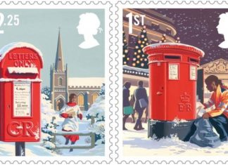 Royal Mail Christmas stamps have red postbox theme (Photo) Royal Mail Christmas stamps have red postbox theme (Photo)