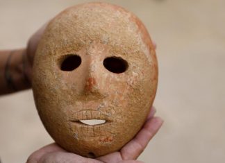 9,000-Year-Old Stone Mask unearthed in Israel, Report 9,000-Year-Old Stone Mask unearthed in Israel, Report
