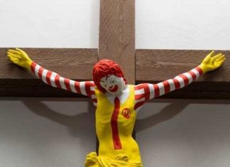 McJesus sculpture sparks violent protests, Report McJesus sculpture sparks violent protests, Report