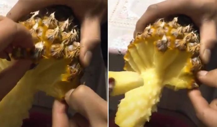 How to ‘Peel and Eat’ Pineapple Goes Viral (Watch)