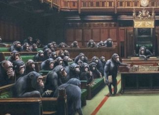 Banksy artwork depicting MPs as chimps up for auction Banksy artwork depicting MPs as chimps up for auction