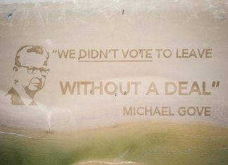 Gove portrait ‘visible from space’ drawn on beach (Photo) Gove portrait 'visible from space' drawn on beach (Photo)