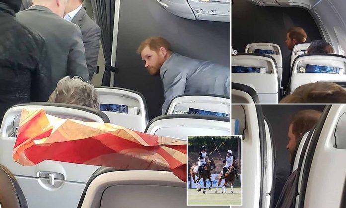 Passengers spot Prince Harry on economy flight