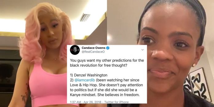 Cardi B goes to war with Republican activist Candace Owens, Report