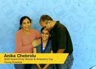 Anika Chebrolu, wins America’s Young Scientist Challenge Anika Chebrolu, wins America's Young Scientist Challenge