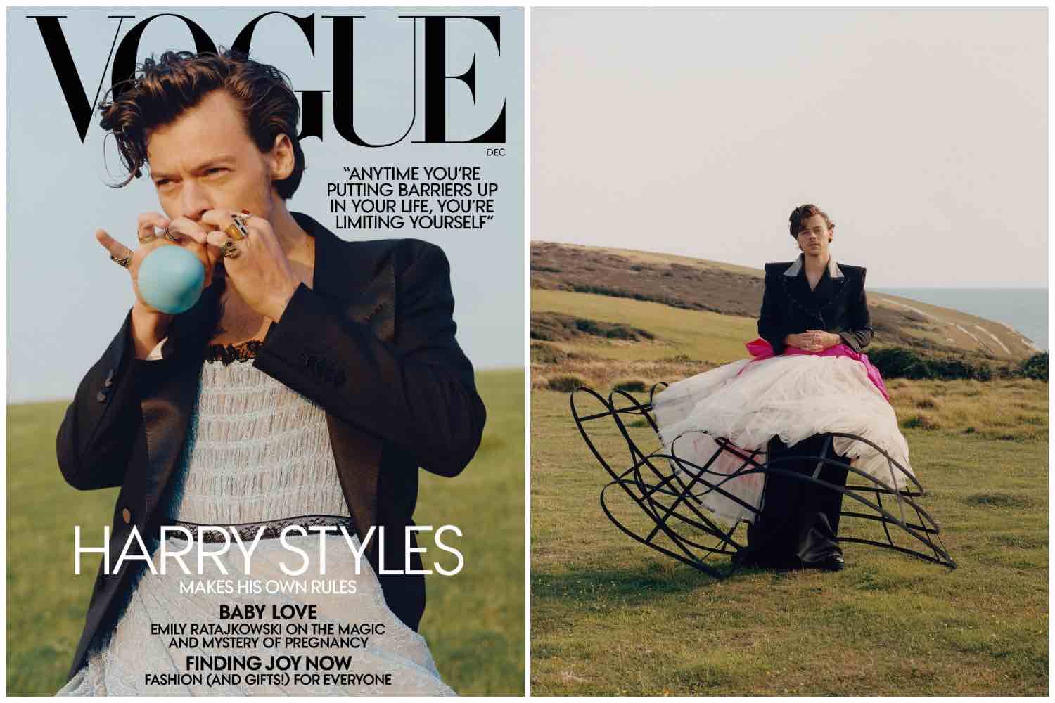 Harry Styles Wore A Gucci Dress On Vogue December Cover Watch 