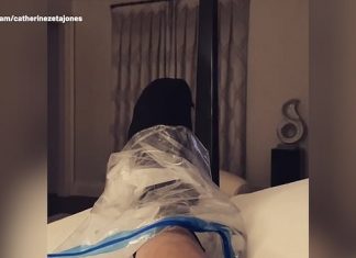 Catherine Zeta-Jones injured in iron sculpture mishap while putting up Christmas decorations (Video) Catherine Zeta-Jones injured in iron sculpture mishap while putting up Christmas decorations (Video)