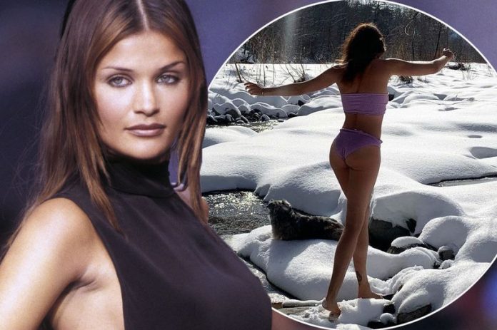Supermodel Helena Christensen, 52, braves the snow in a bikini (Picture)