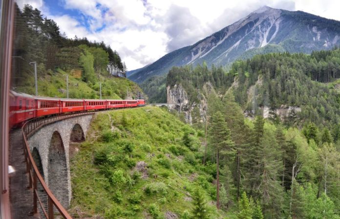 Where are some of the most scenic train rides with panoramic views